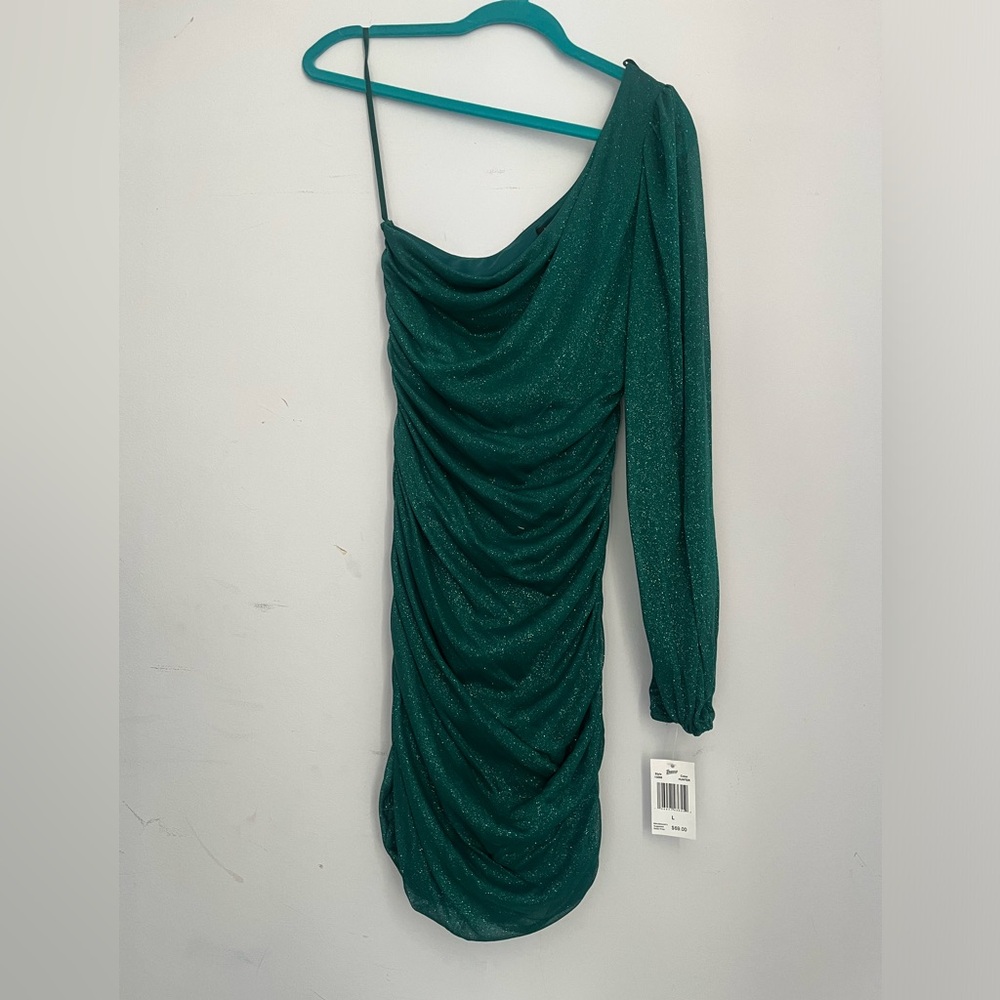 NWT Jump Apparel Hunter Green mini dress size large